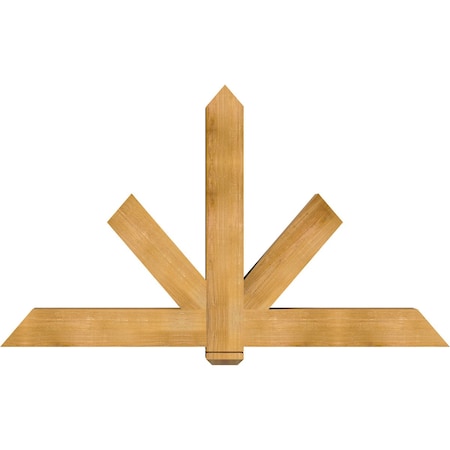 Ekena Millwork Kennewick Rough Sawn Timber Gable Bracket, Western Red Cedar, 72"W x 42"H x 6"D x 6"F, 14/12 Pitch GBW072X42X0606KEN00RWR